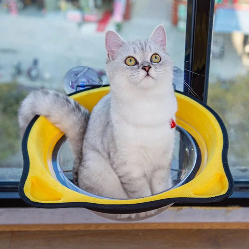 Hamac chat fenêtre FéliFeutreVitro™ jaune
