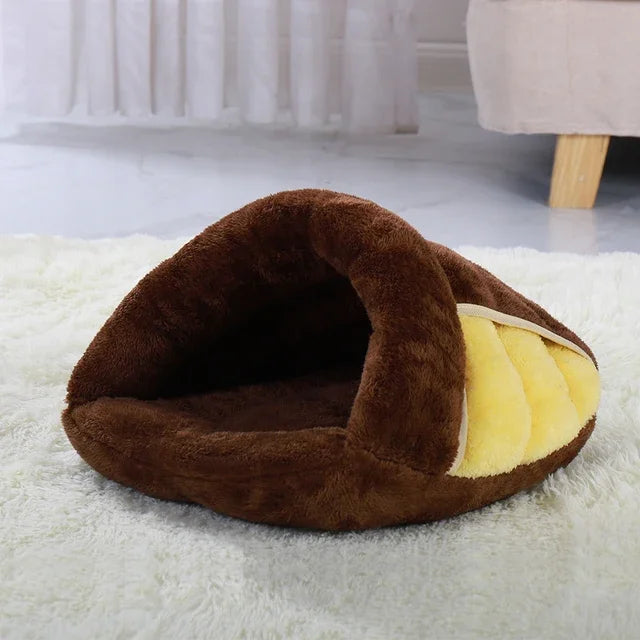 Panier pour chat CalinVeloursâą marron jaune