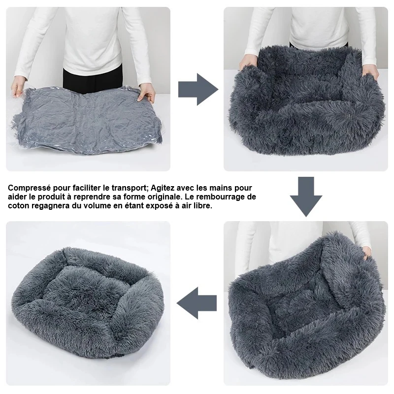 Panier pour chat à peluche longue CatPlushMat™ agitez