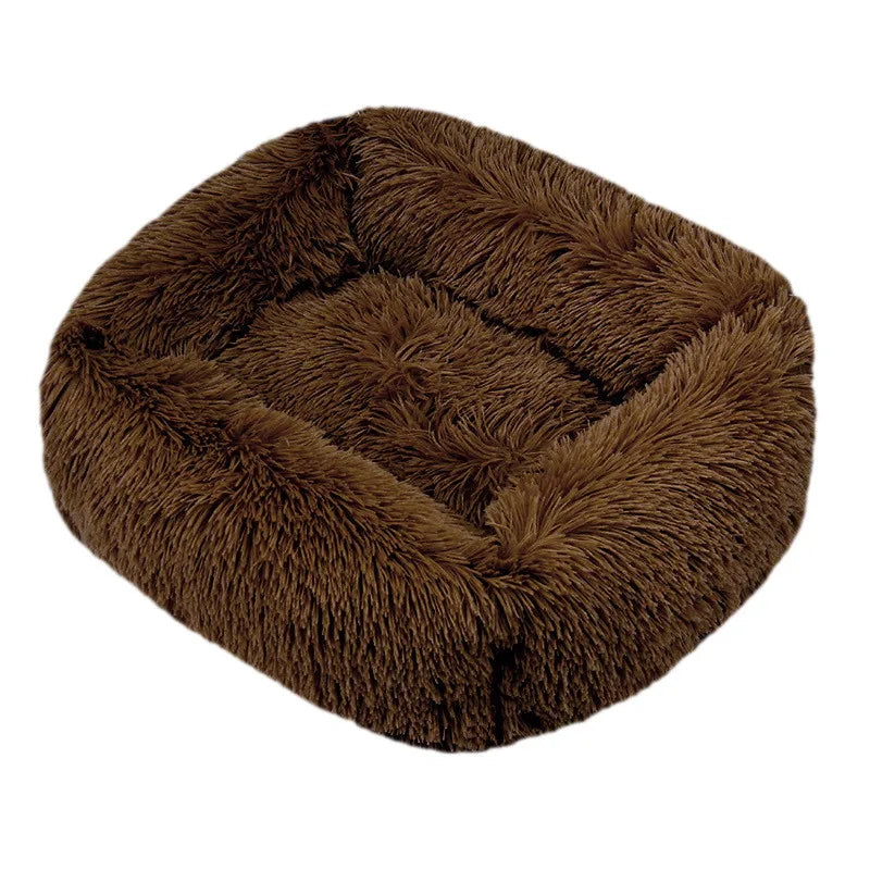Panier pour chat à peluche longue CatPlushMat™ café