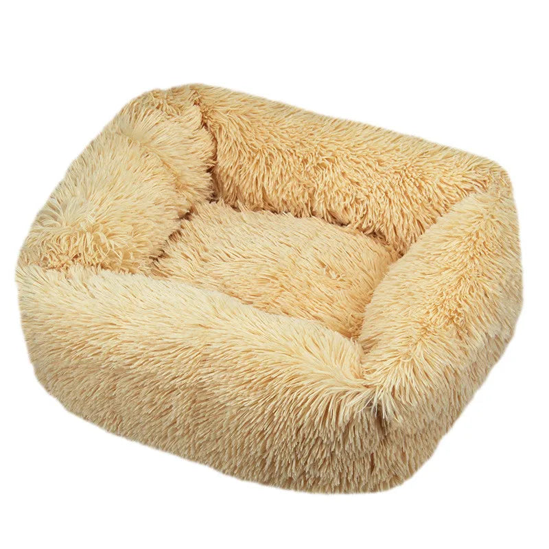 Panier pour chat à peluche longue CatPlushMat™ champage