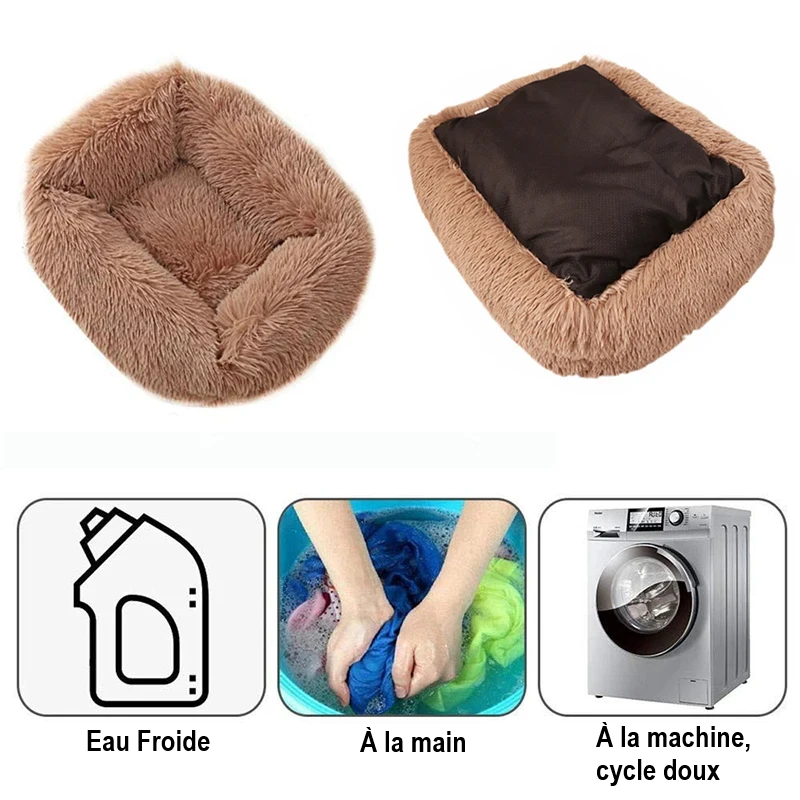 Panier pour chat à peluche longue CatPlushMat™ lavable