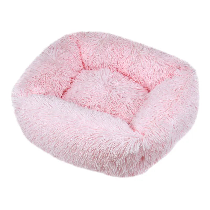 Panier pour chat à peluche longue CatPlushMat™ rose