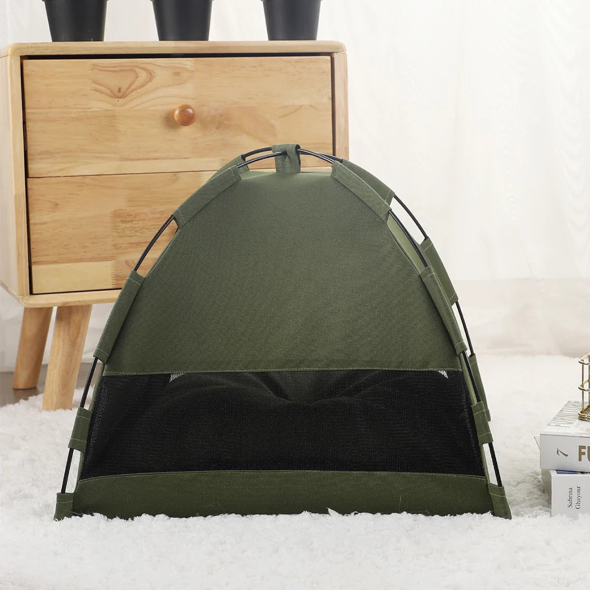Tente Chat - CatTentBedâą - Vert Militaire - SommeilChat.com