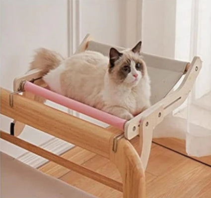 Hamac pour chat CatHammock rose gris regarde