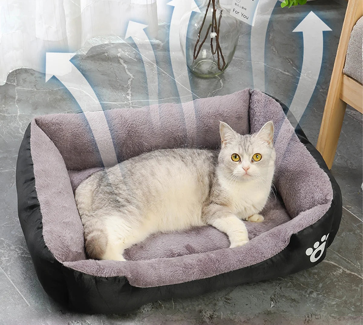 Panier Chat NidConfoVelour™ matiere respirante