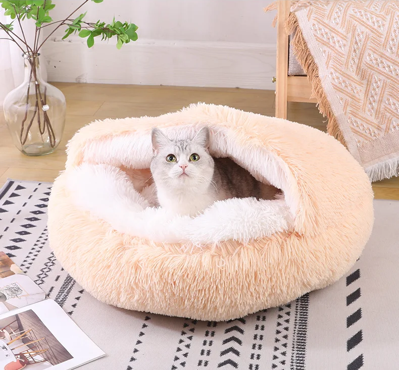 Panier Chat PlushCavern™ champagne panier
