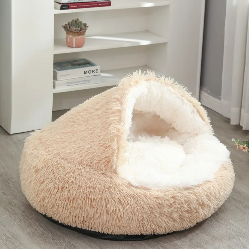 Panier Chat PlushCavern™ champagne
