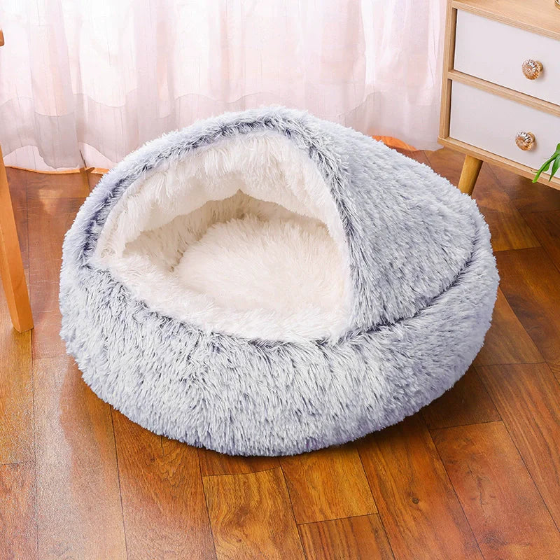 Panier Chat PlushCavern™ degrade gris