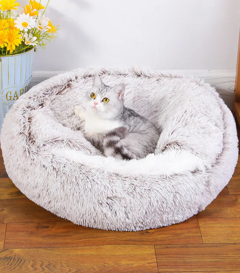 Panier Chat PlushCavern™ degrade marron coussin