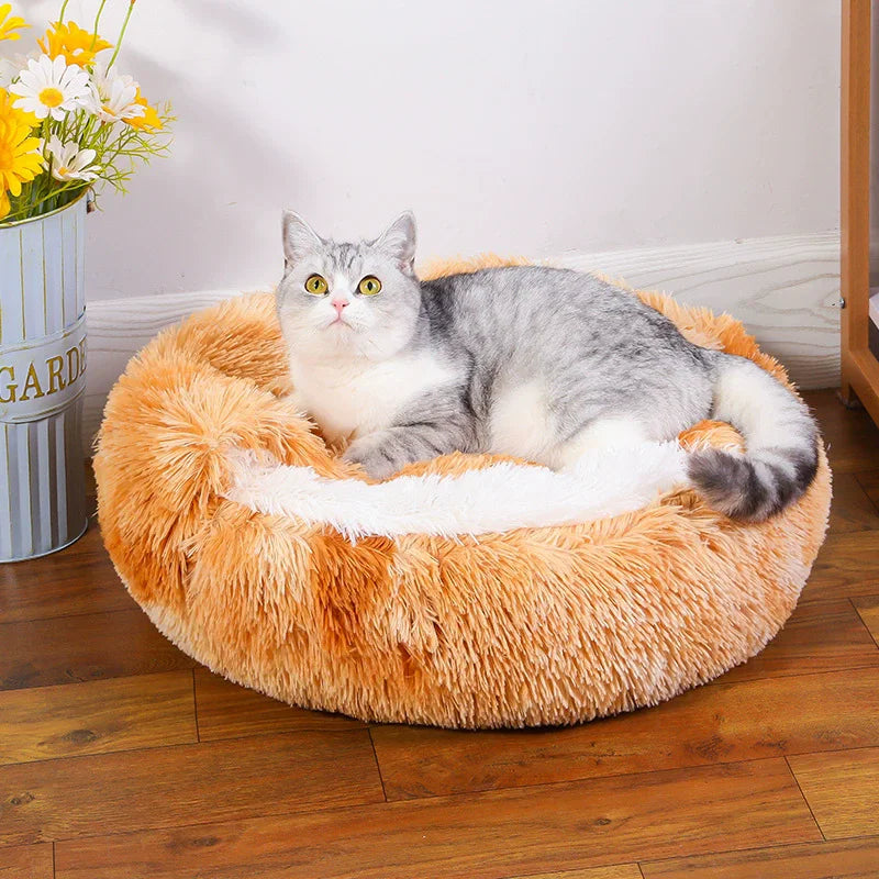 Panier Chat PlushCavern™ Jaune Mode coussin