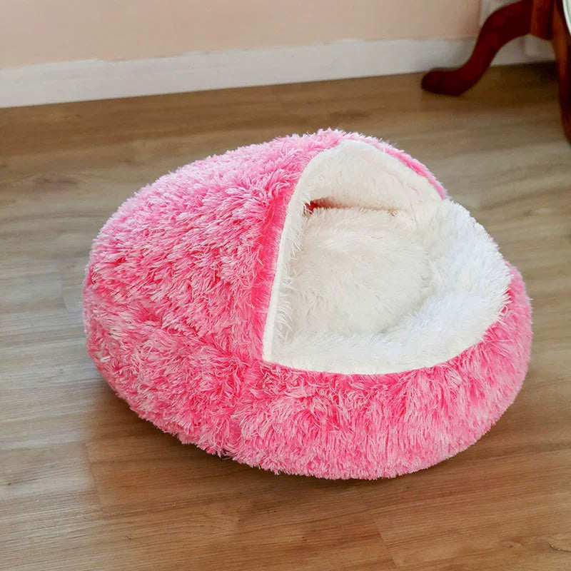 Panier Chat PlushCavern™ rose bonbon
