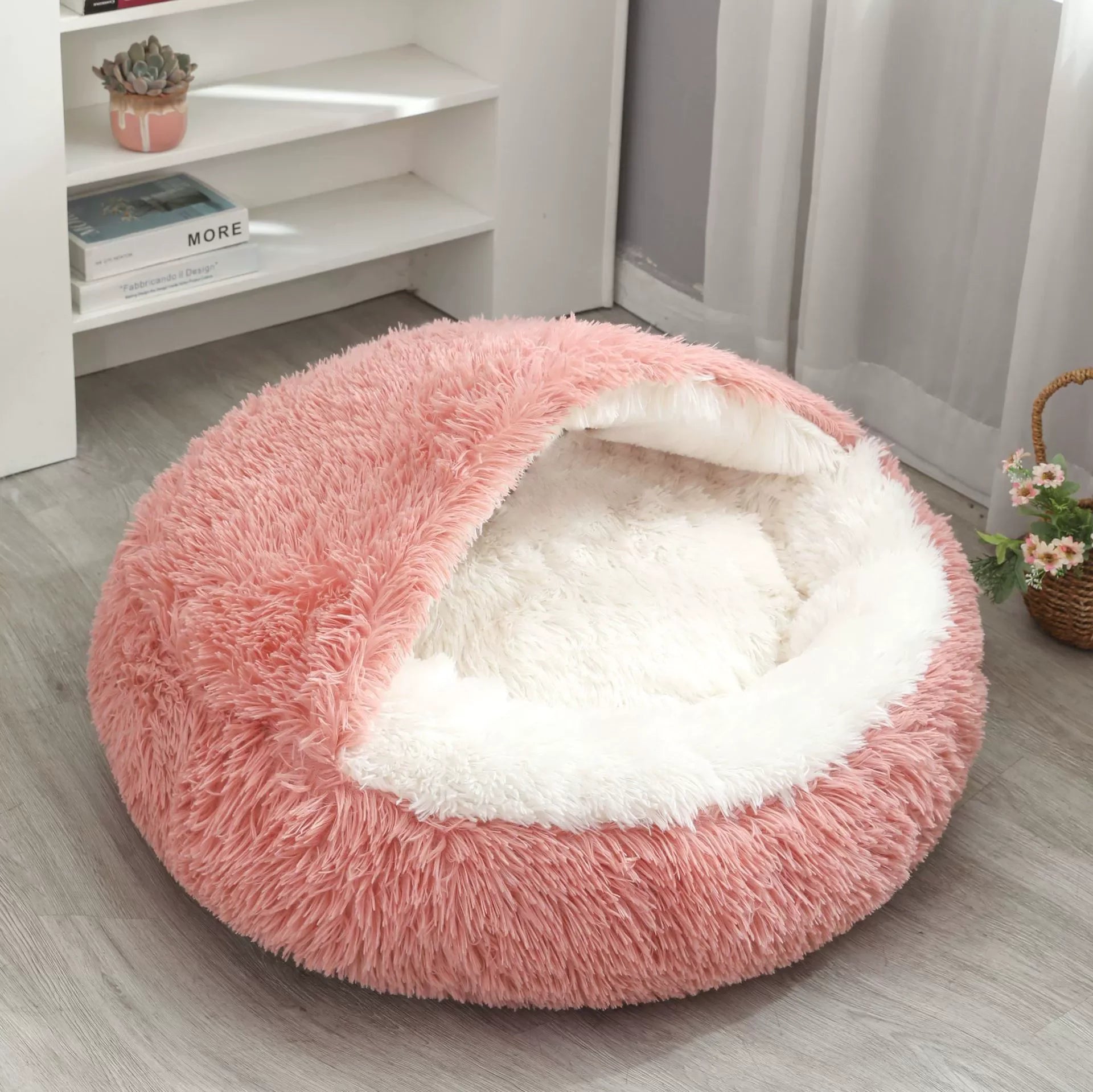Panier Chat PlushCavern™ rose poudre