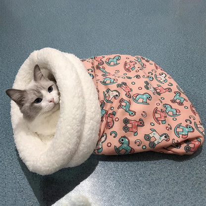 Panier chat CatSleepingBag™ cheval rose et grisgris