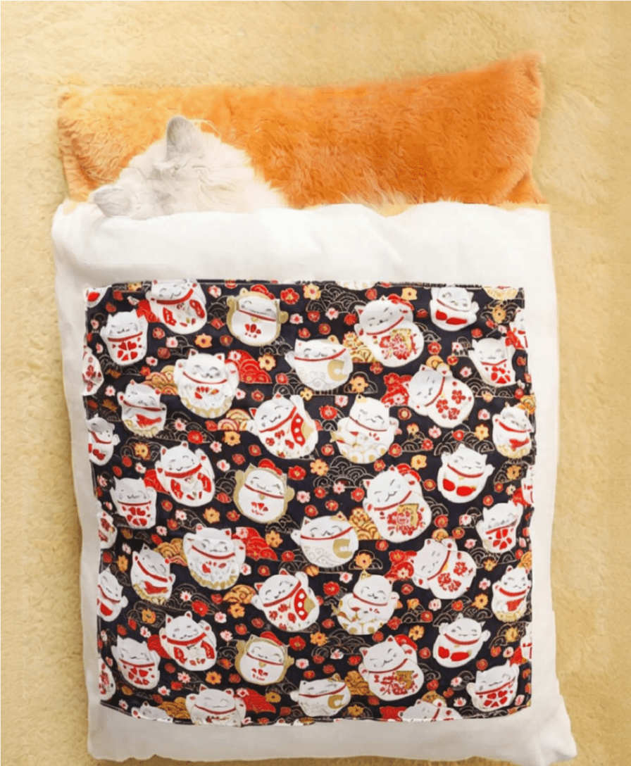 Lit pour chat WabiPlush™ noir dessus